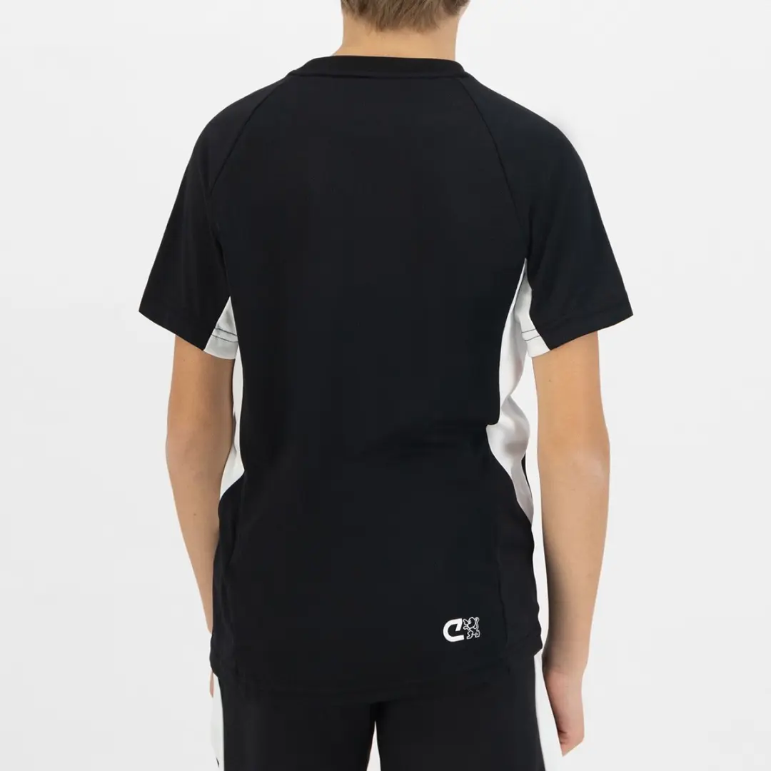 Cruyff Turn Tech Shirt Junior 164 - Zwart/Wit