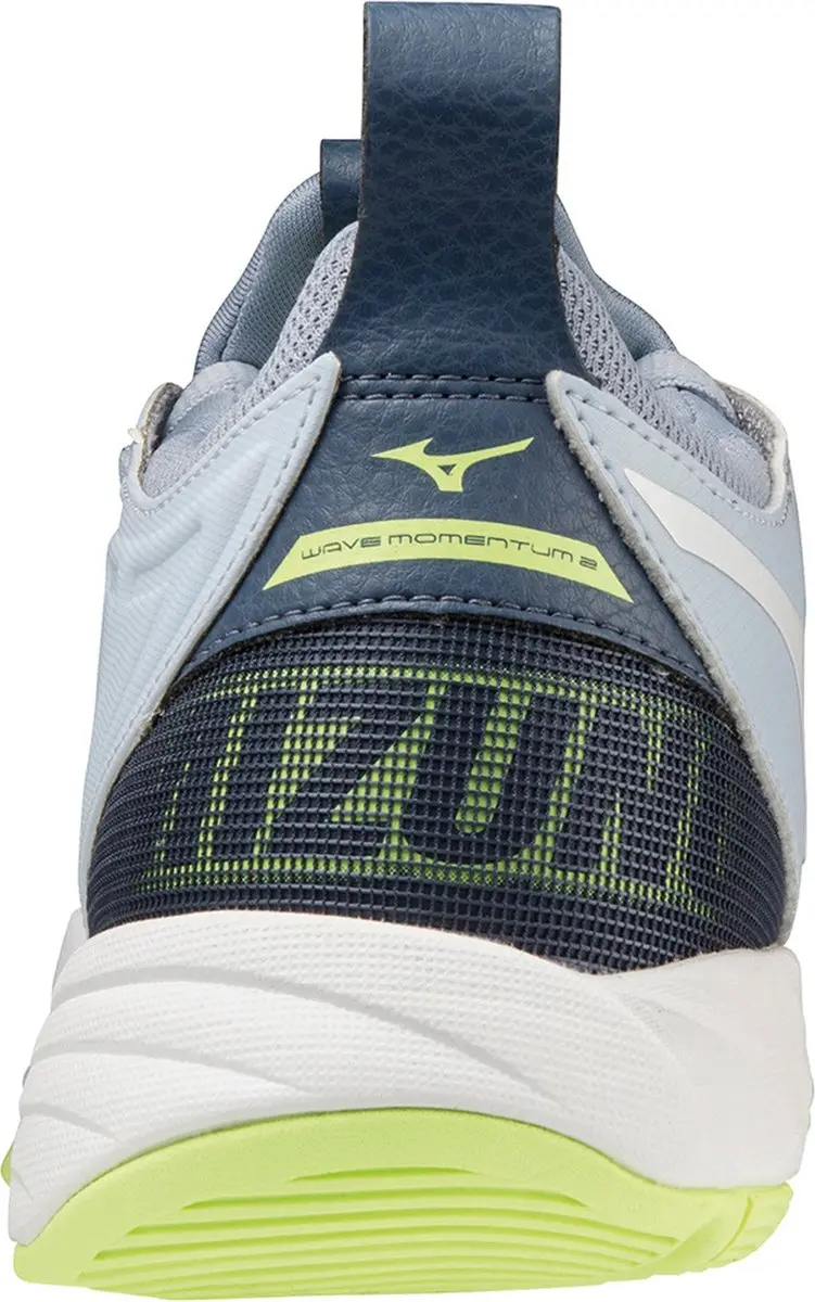 Mizuno Wave Momentum 2 Sportschoenen Vrouwen 42.5 - Lichtgrijs/Wit/Geel