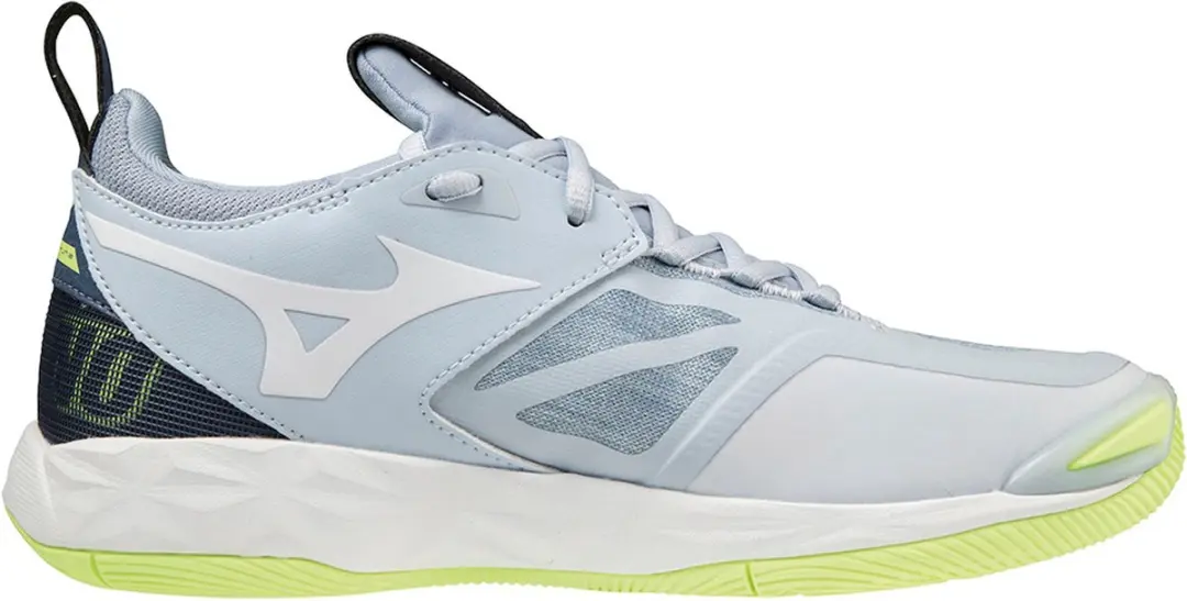 Mizuno Wave Momentum 2 Sportschoenen Vrouwen 42.5 - Lichtgrijs/Wit/Geel