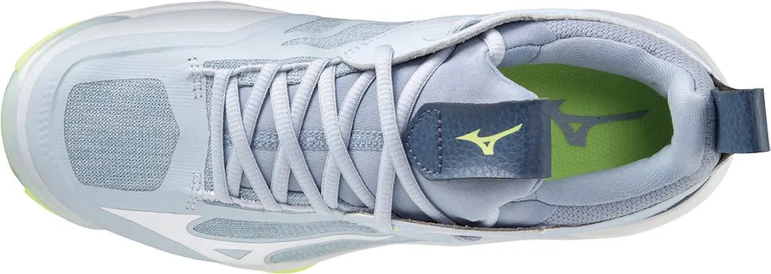 Mizuno Wave Momentum 2 Sportschoenen Vrouwen 42.5 - Lichtgrijs/Wit/Geel
