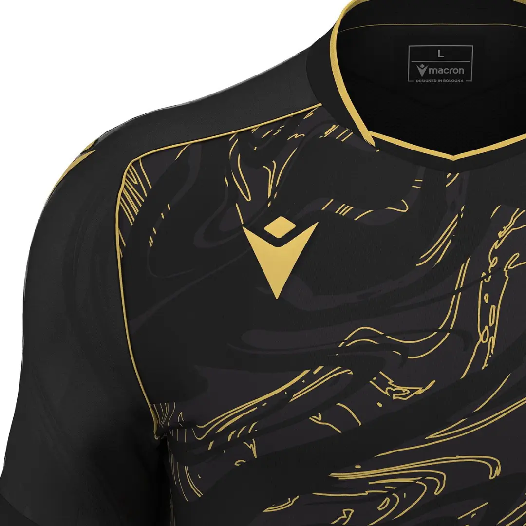 Macron Arcane Eco Shirt Korte Mouw Heren - L - Zwart/Goud