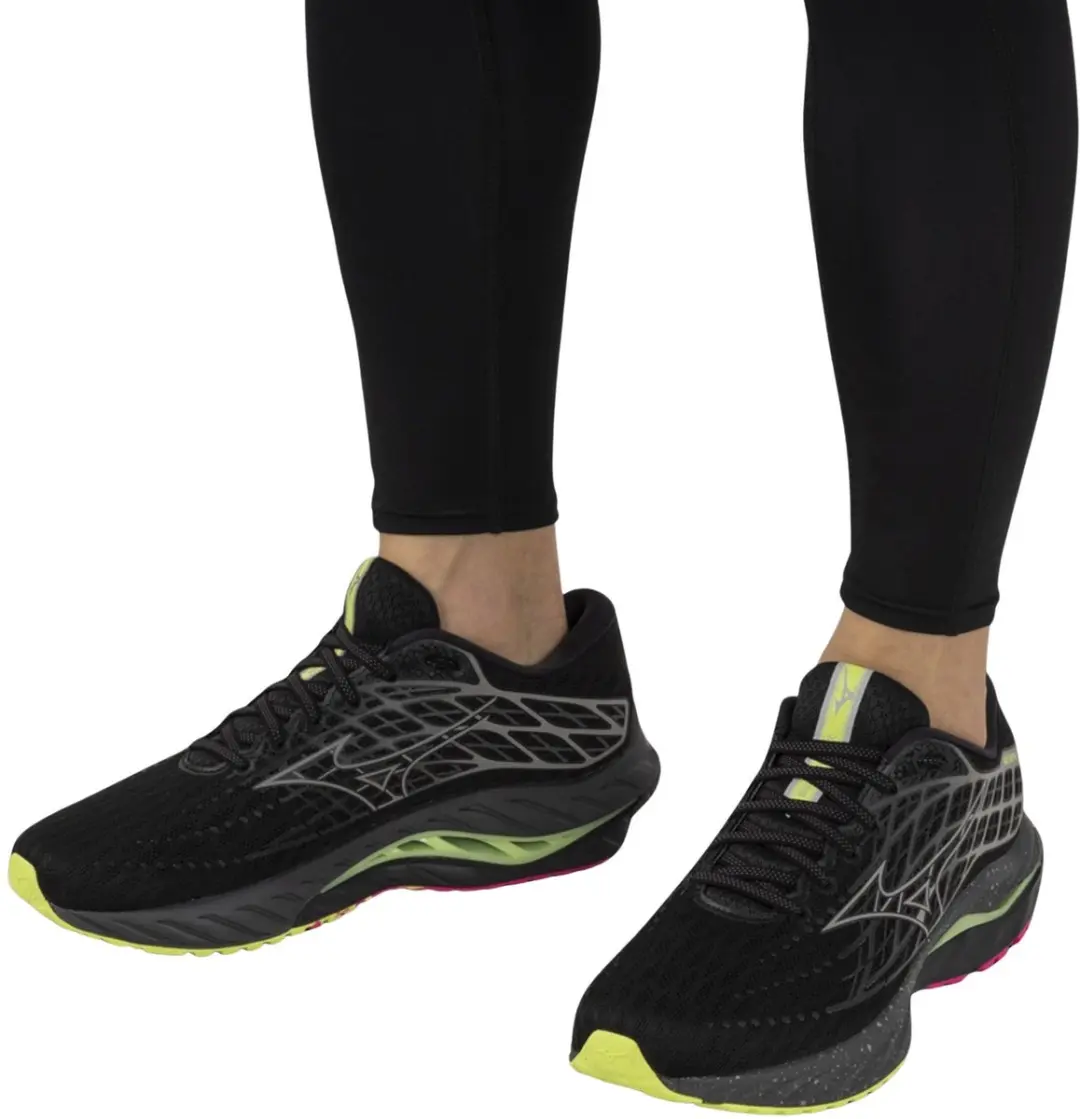Mizuno Wave Inspire 20 Hardloopschoenen - 39 - Zwart/Geel/Roz