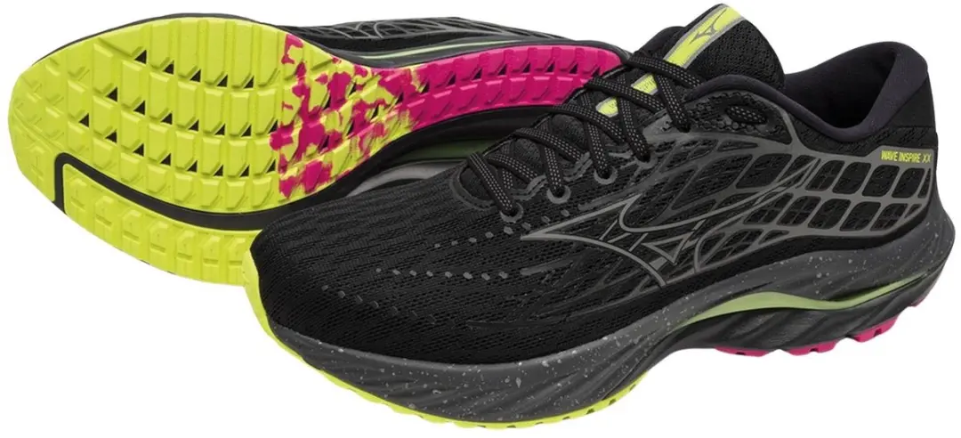 Mizuno Wave Inspire 20 Hardloopschoenen - 39 - Zwart/Geel/Roz