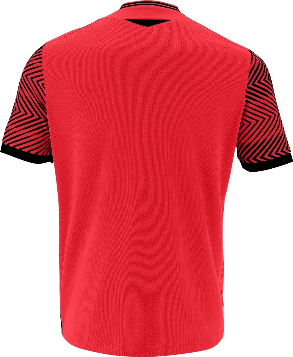Macron Tureis Heren Shirt Korte Mouw - Rood/Zwart 3XL
