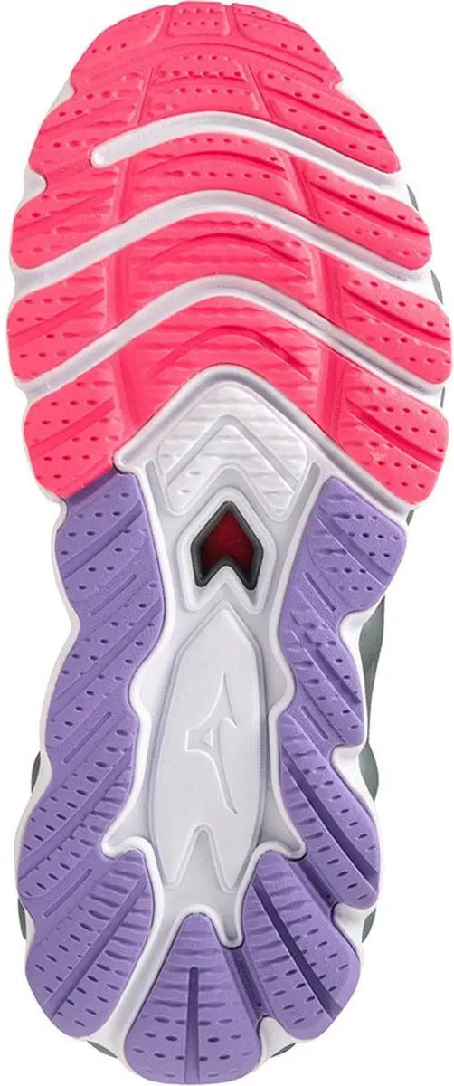 Mizuno Wave Sky 7 Dames Hardloopschoenen 38.5 - Pearl Blue/White/High-Vis Pink