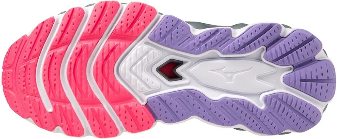 Mizuno Wave Sky 7 Dames Hardloopschoenen 38.5 - Pearl Blue/White/High-Vis Pink