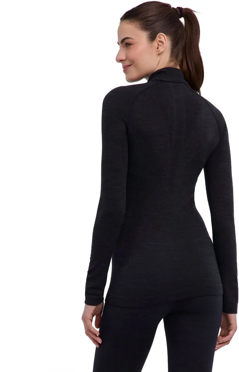 Falke Wool-Tech Zip Neck Shirt Dames - M