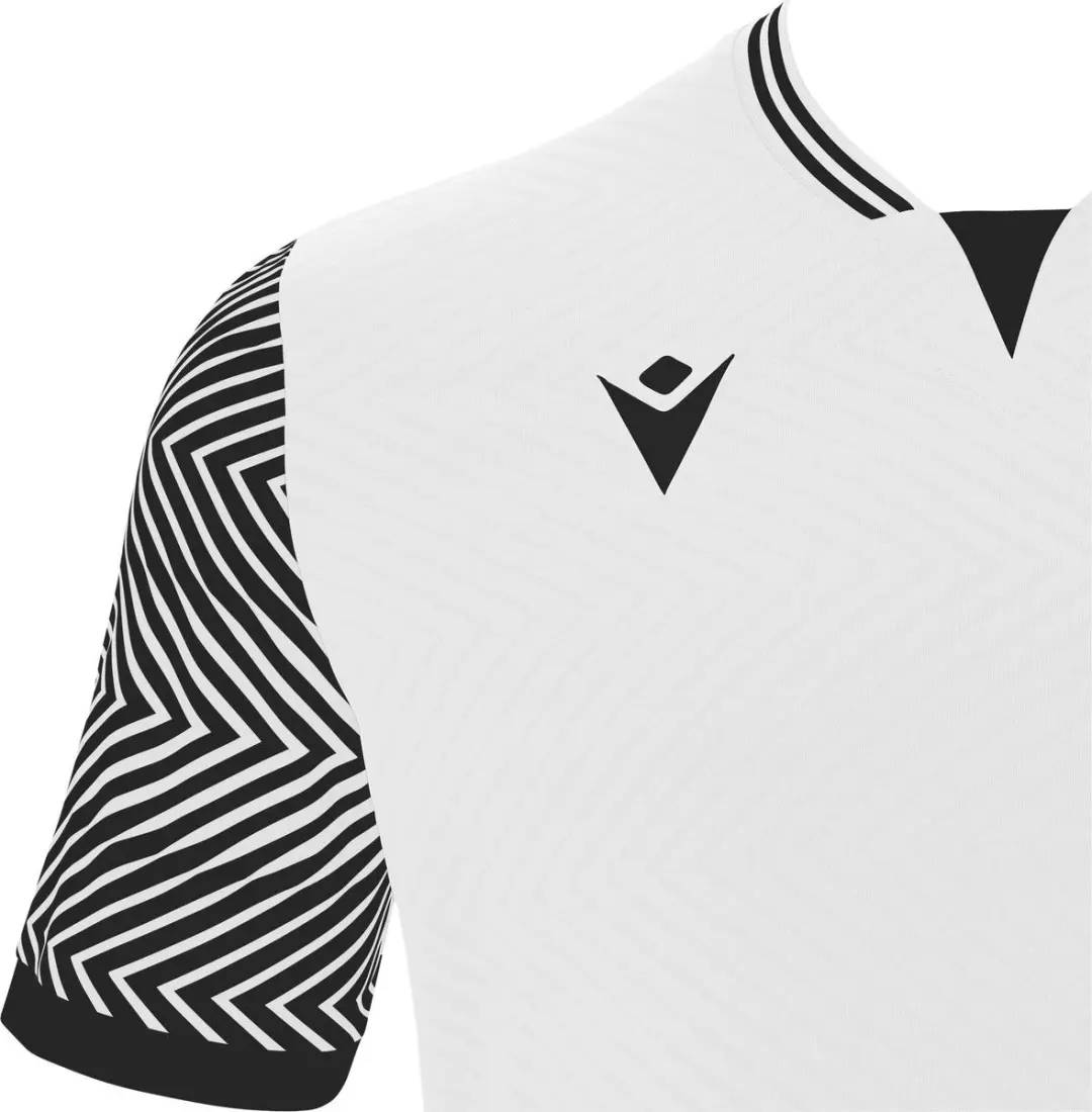 Macron Tureis Shirt Korte Mouw Kinderen 140 - Wit/Zwart