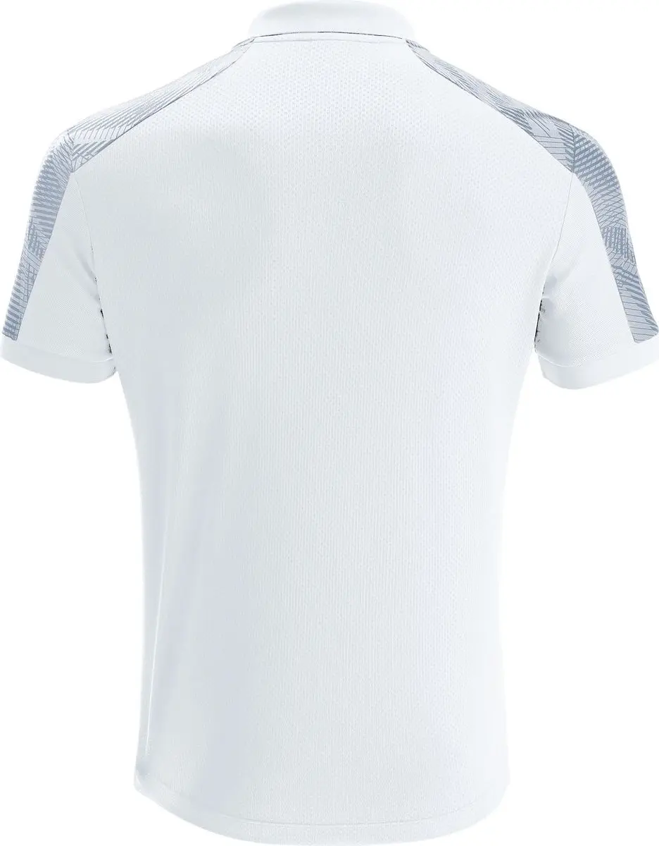 Macron Excellence Rock Polo Kinderen 140 - Wit/Zilver