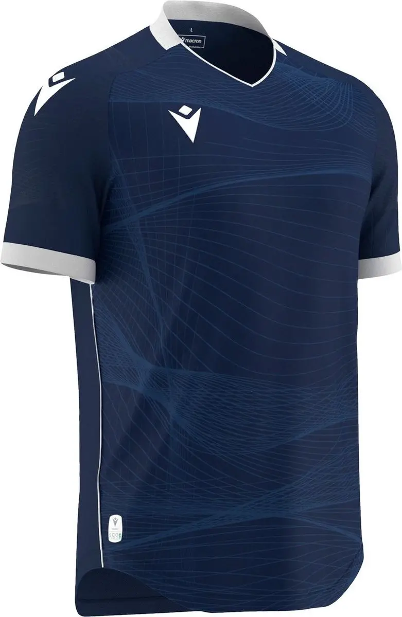 Macron Wyvern Eco Shirt Korte Mouw Heren - Marine/Wit S