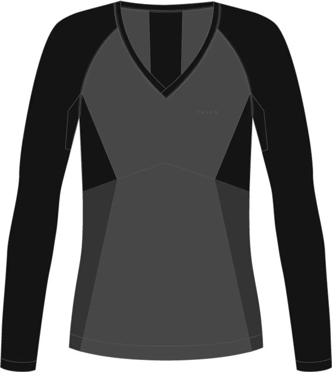 Falke Wool-Tech Light V-hals Dames Shirt - L - Zwart