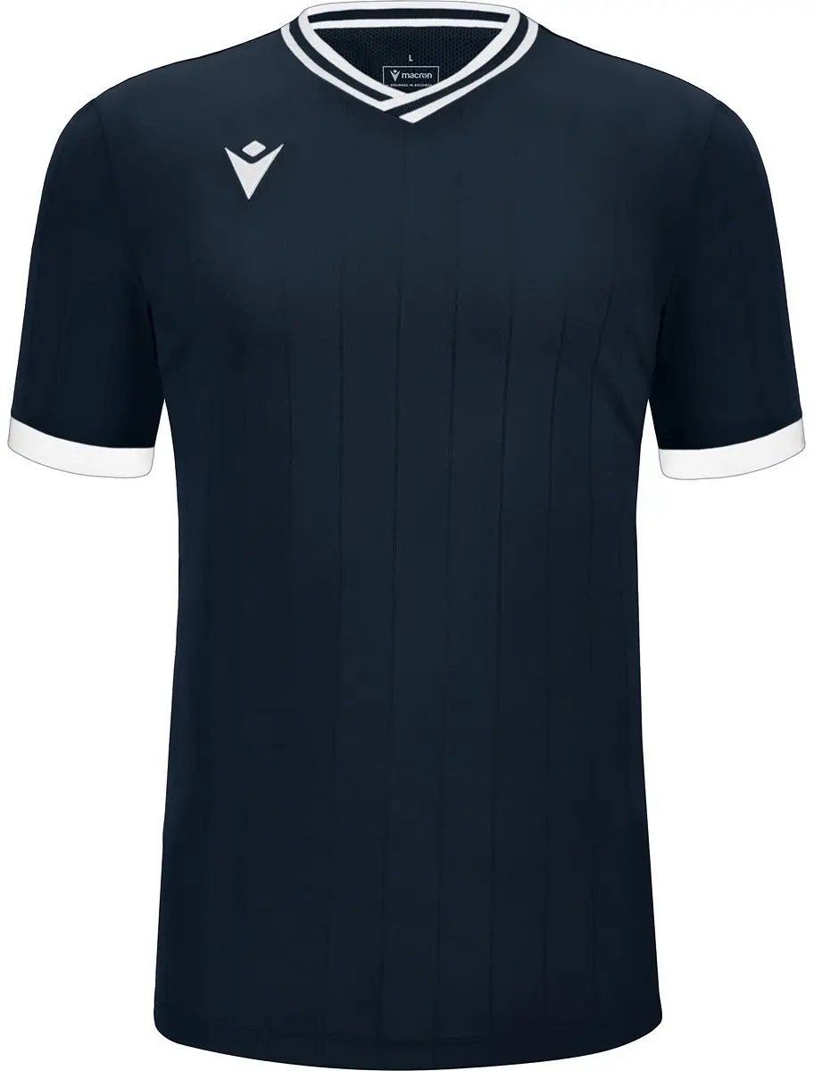 Macron Halley Shirt Heren Korte Mouw - XL - Marine/Wit