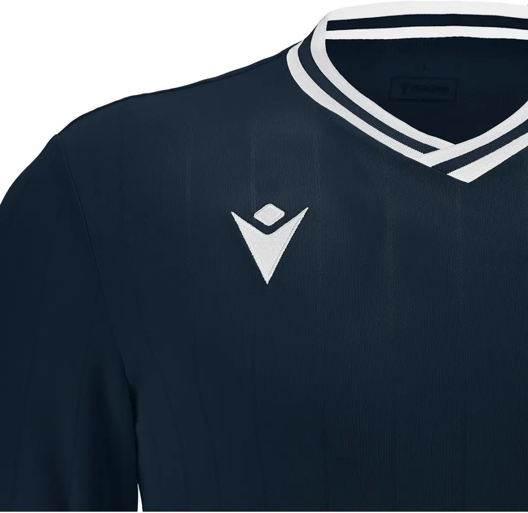 Macron Halley Shirt Heren Korte Mouw - XL - Marine/Wit