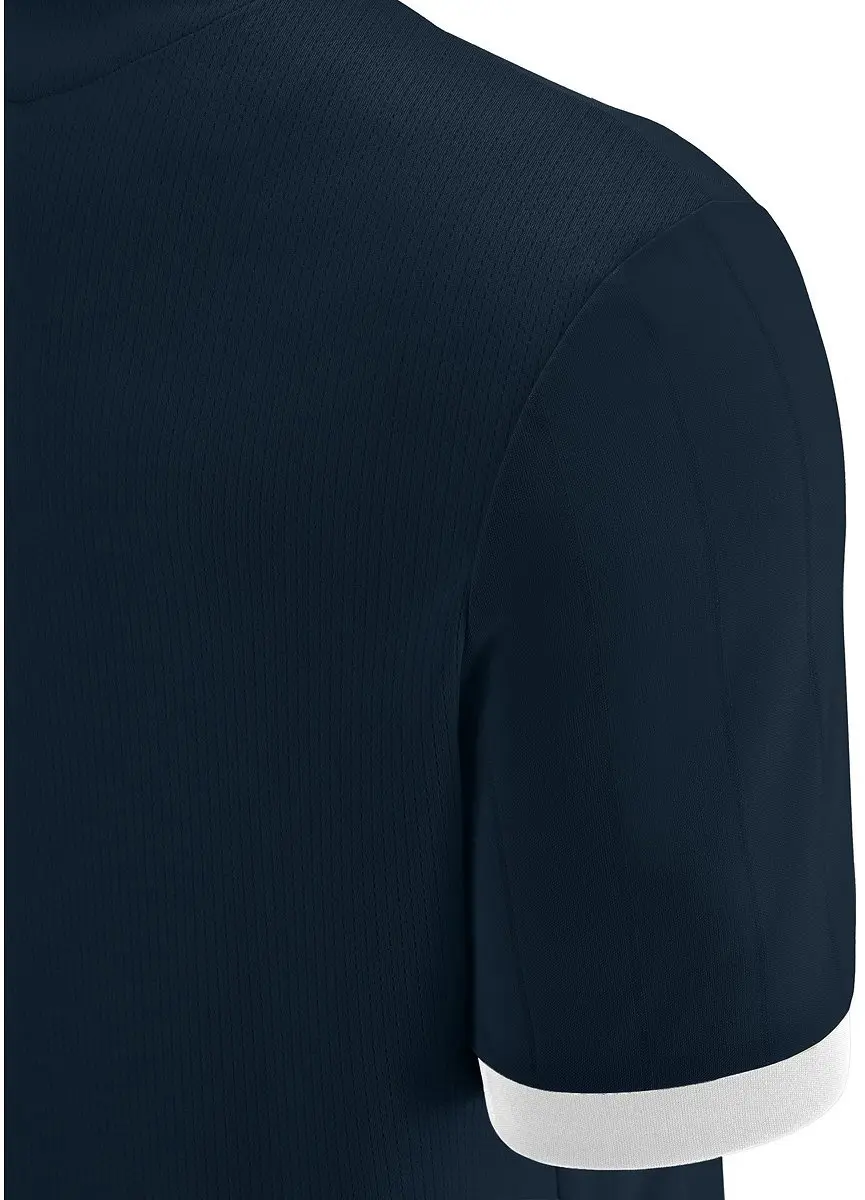 Macron Halley Shirt Heren Korte Mouw - XL - Marine/Wit
