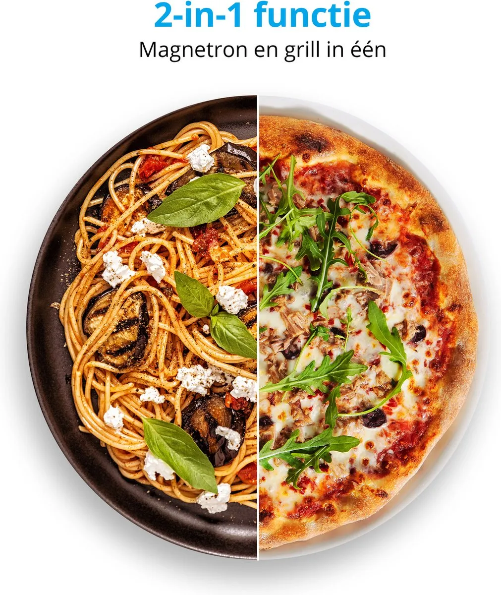 MEDION MD 14482 Magnetron met grill / 20L ovenruimte / 8 automatische programma's / ontdooifunctie / 800 Watt magnetron en 1000 Watt grillvermogen / timer / grillrooster