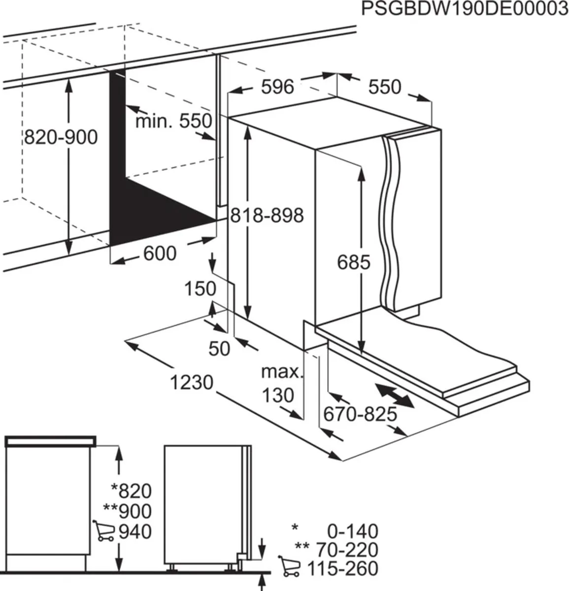 AEG 9000 Serie FSE83827P Inbouwvaatwasser - 14 Couverts