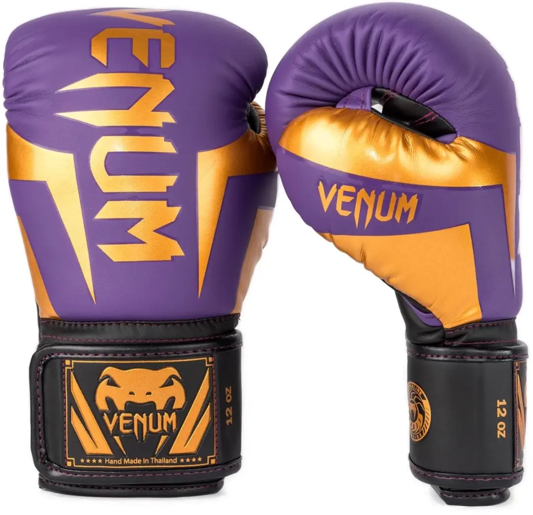 Venum Elite Bokshandschoenen 14 OZ - Donkerpaars/Goud