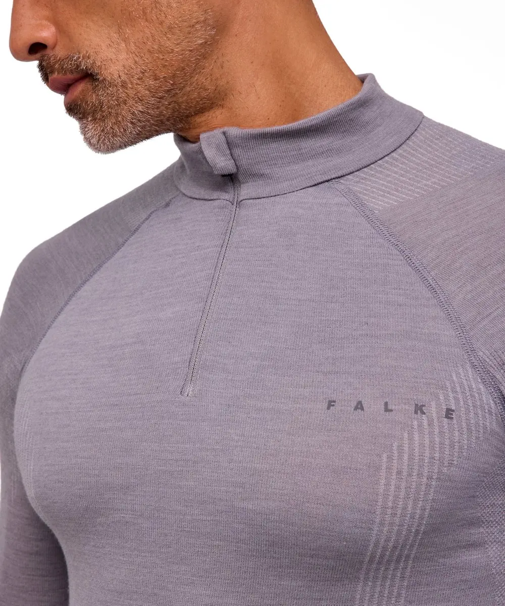 Falke Wool-Tech Zip Neck Shirt - XL - Grijs