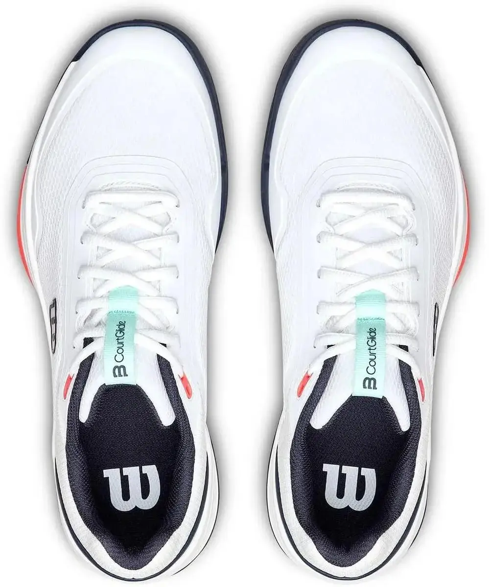 Wilson Courtglide Padel Schoenen 42 - White/Bay/Fiery Coral