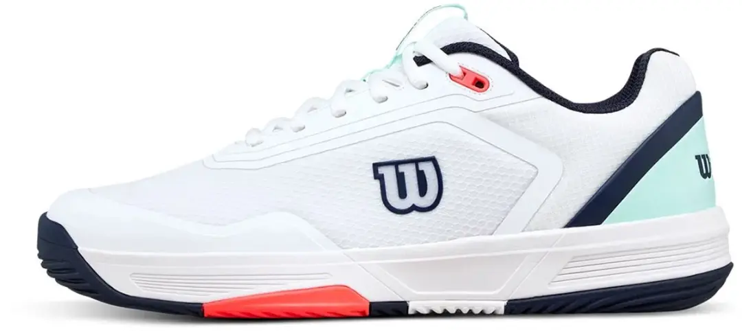 Wilson Courtglide Padel Schoenen 42 - White/Bay/Fiery Coral