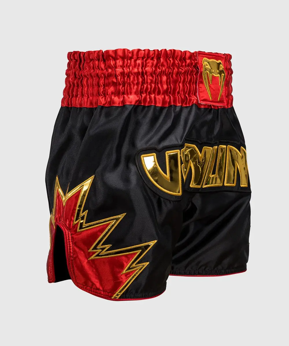 Venum Inferno Muay Thai Shorts XL - Zwart/Goud/Rood