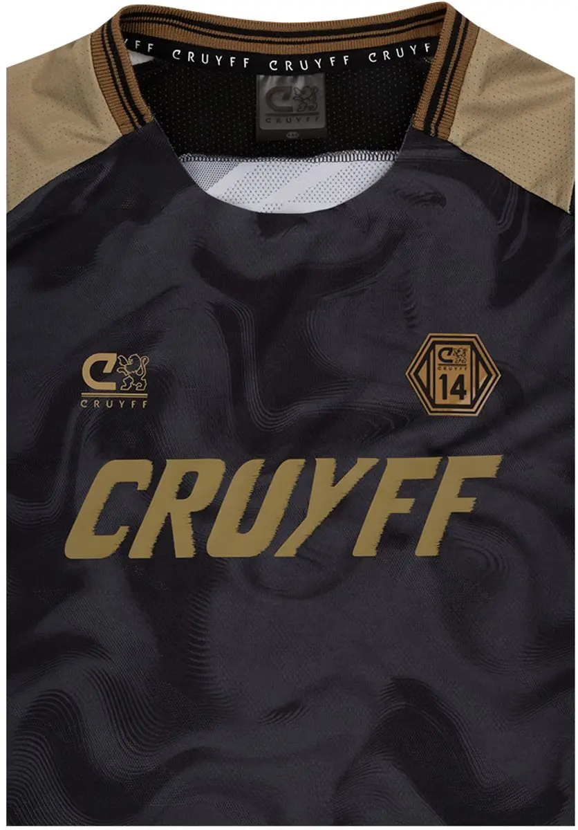 Cruyff Sportshirt Voetbal - Maat 128 - Zwart/Goud