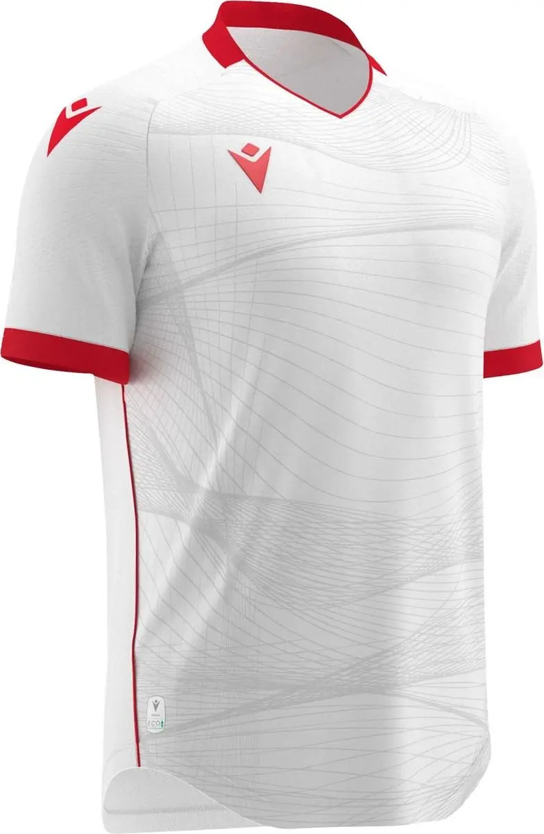 Macron Wyvern Eco Shirt Korte Mouw Kinderen - 11-12 Y Wit/Rood