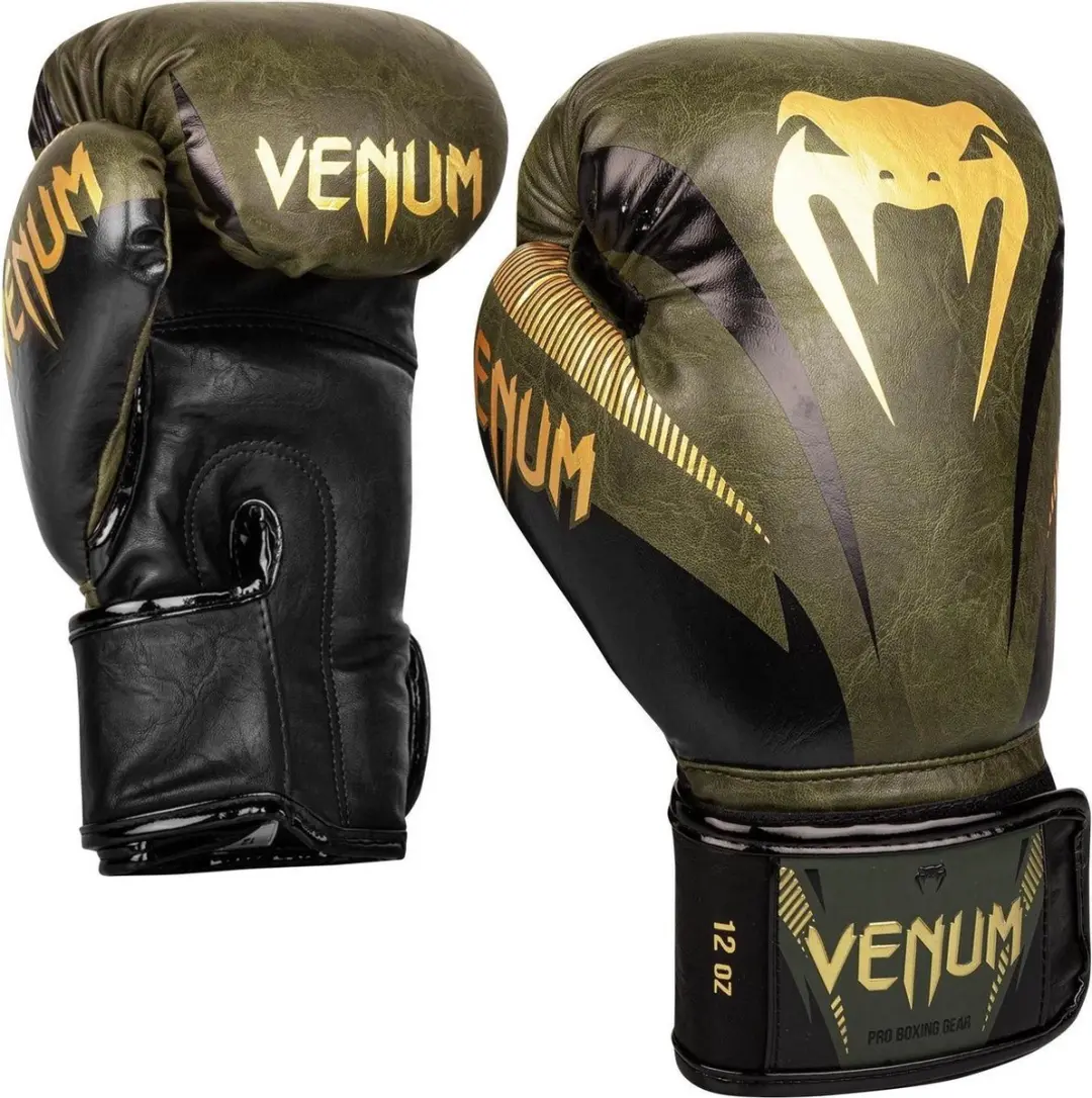 Venum Impact Muay Thai Bokshandschoenen 12 oz - Kaki/Goud
