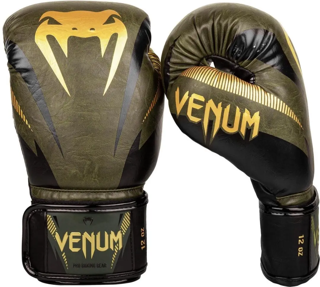Venum Impact Muay Thai Bokshandschoenen 12 oz - Kaki/Goud