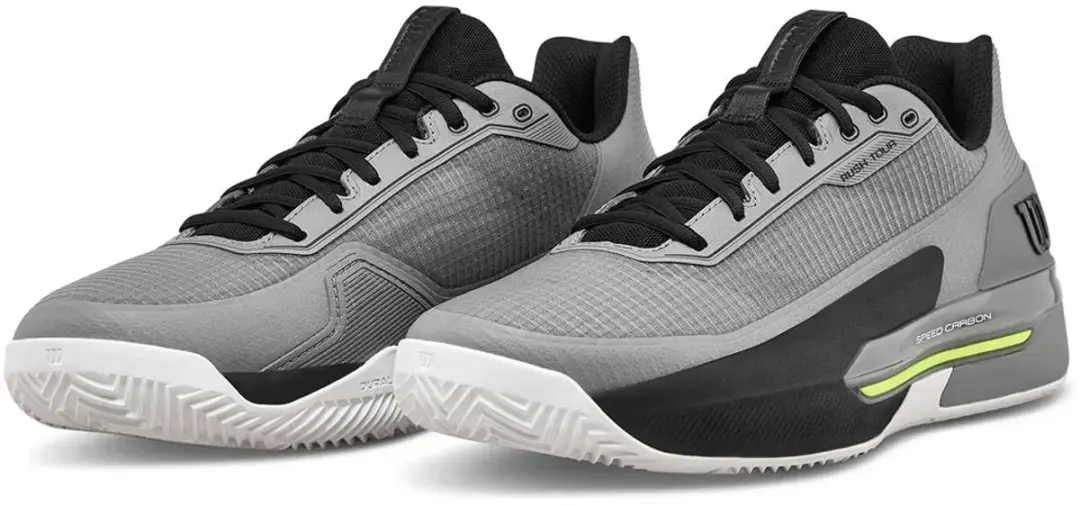Wilson Rush Tour 5 Clay Court Schoenen - 40 2/3 - Grijs/Zwart/Geel