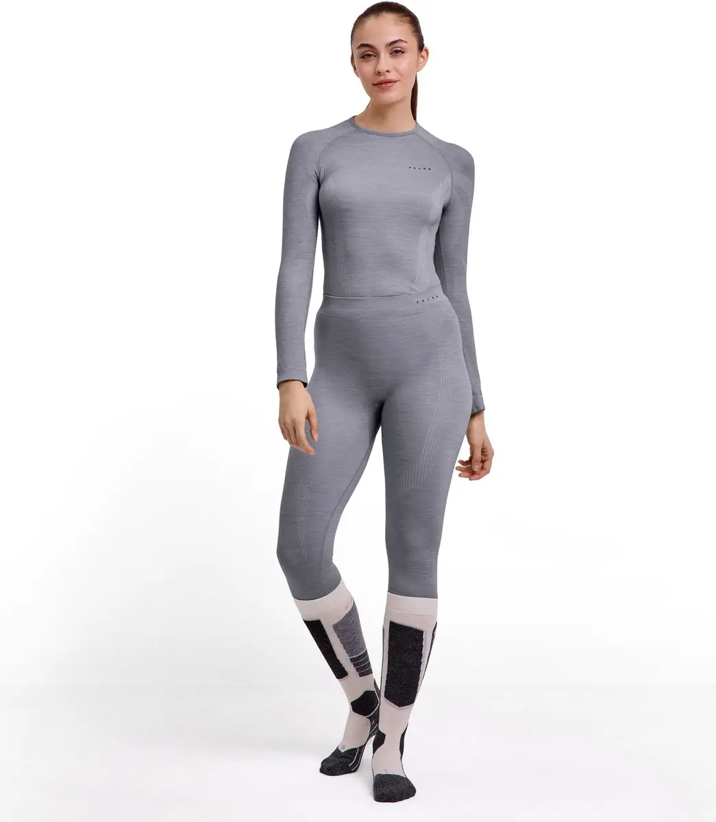 FALKE Wool-Tech 3/4 Ondergoed Dames - L - Grijs