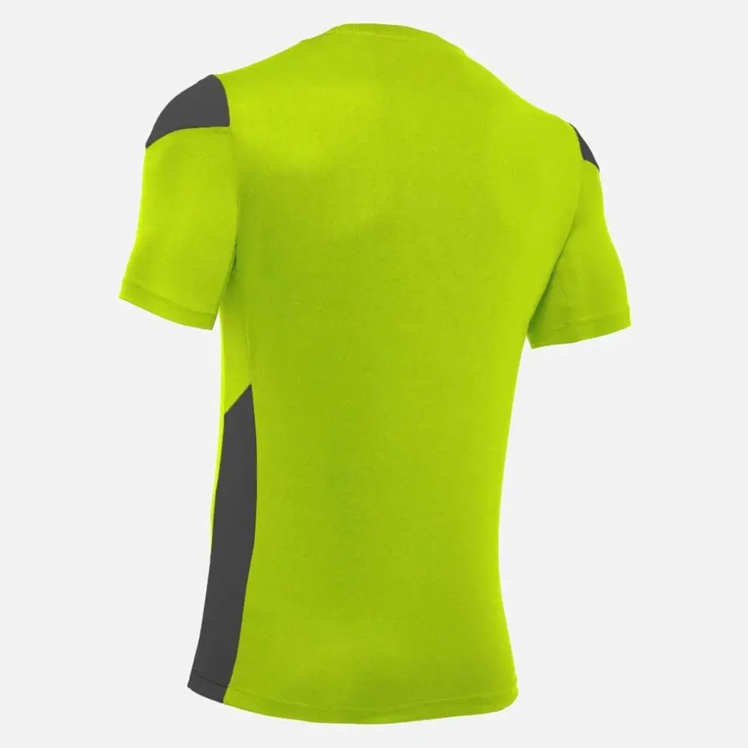 Macron Polis Shirt Korte Mouw Heren - Fluogeel/Antraciet XL