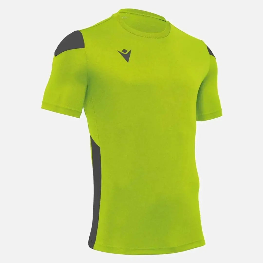 Macron Polis Shirt Korte Mouw Heren - Fluogeel/Antraciet XL