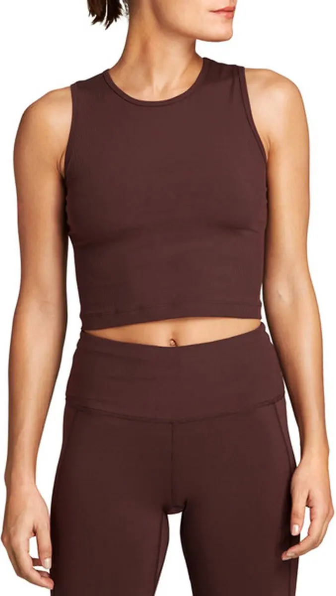 Björn Borg Stockholm Crop Rib Tank - Bruin - afbeelding 6 van 6
