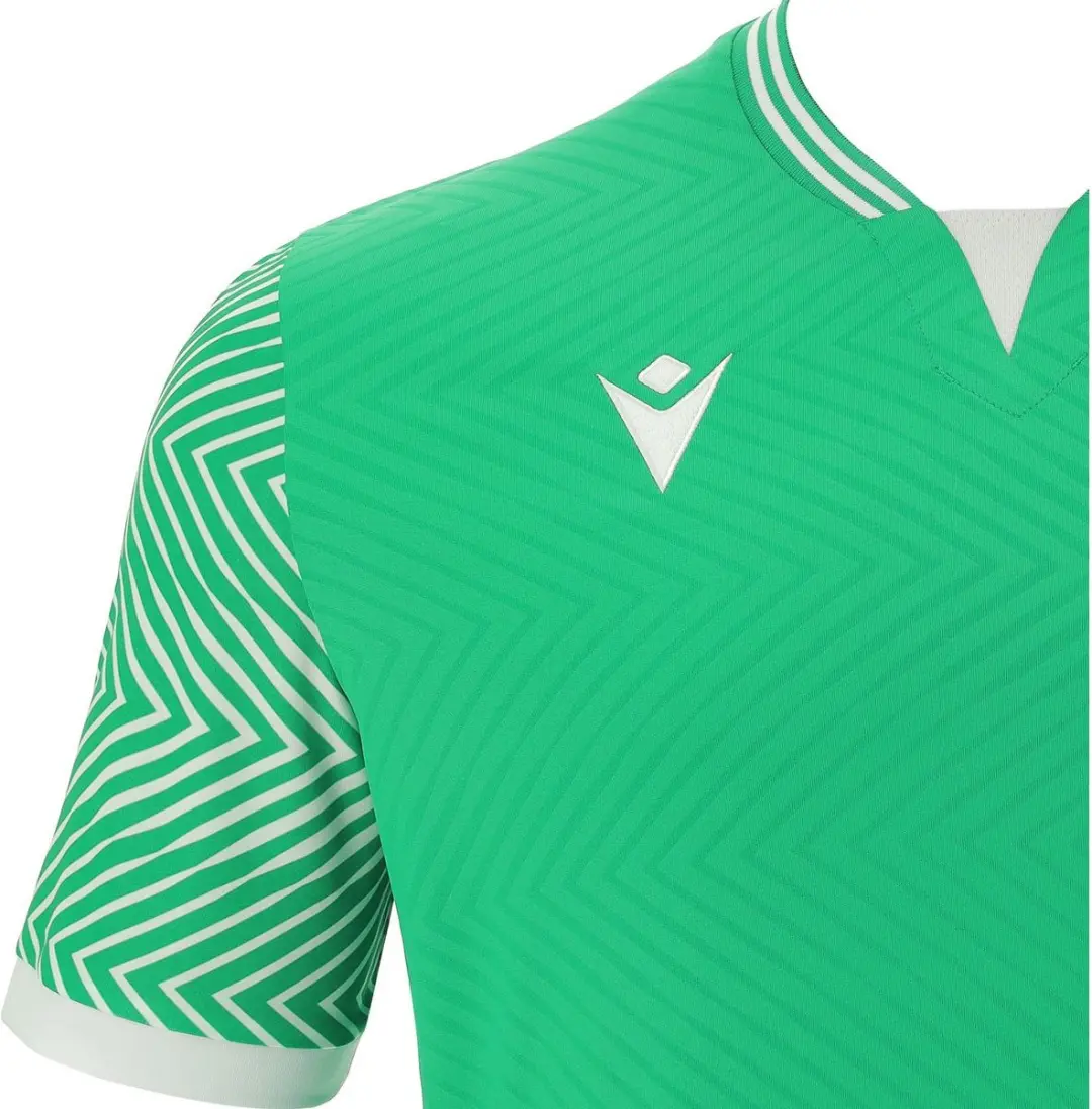Macron Tureis Shirt Korte Mouw Kinderen 122/128 - Groen/Wit