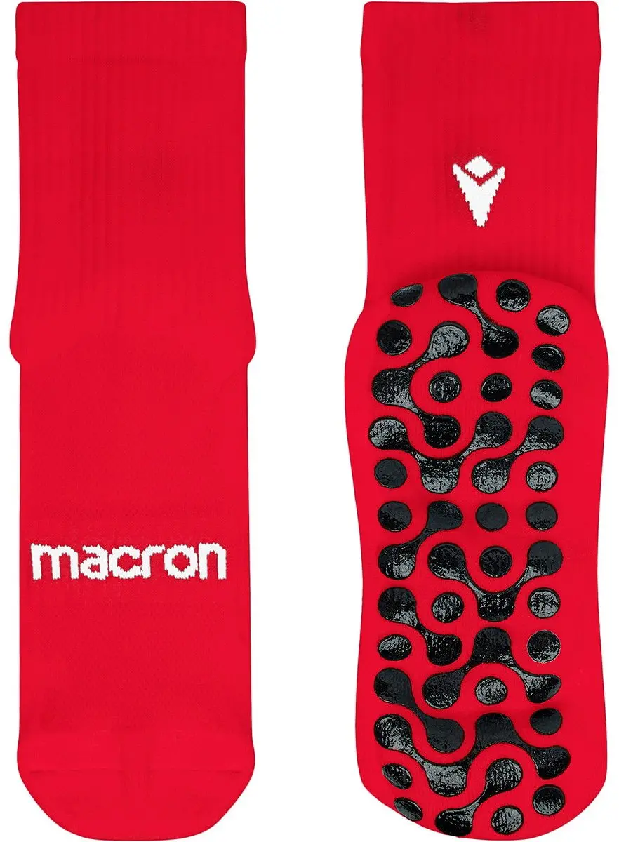 Macron Gripfit Gripsokken Rood/Wit - Maat 39/42