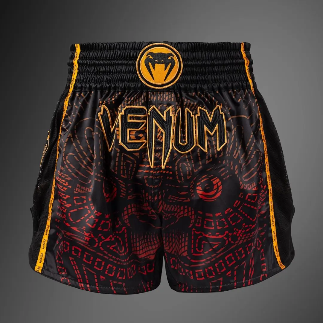 Venum Quetzal Fury Muay Thai Shorts - M - Zwart/Fury Rood/Mandarijn