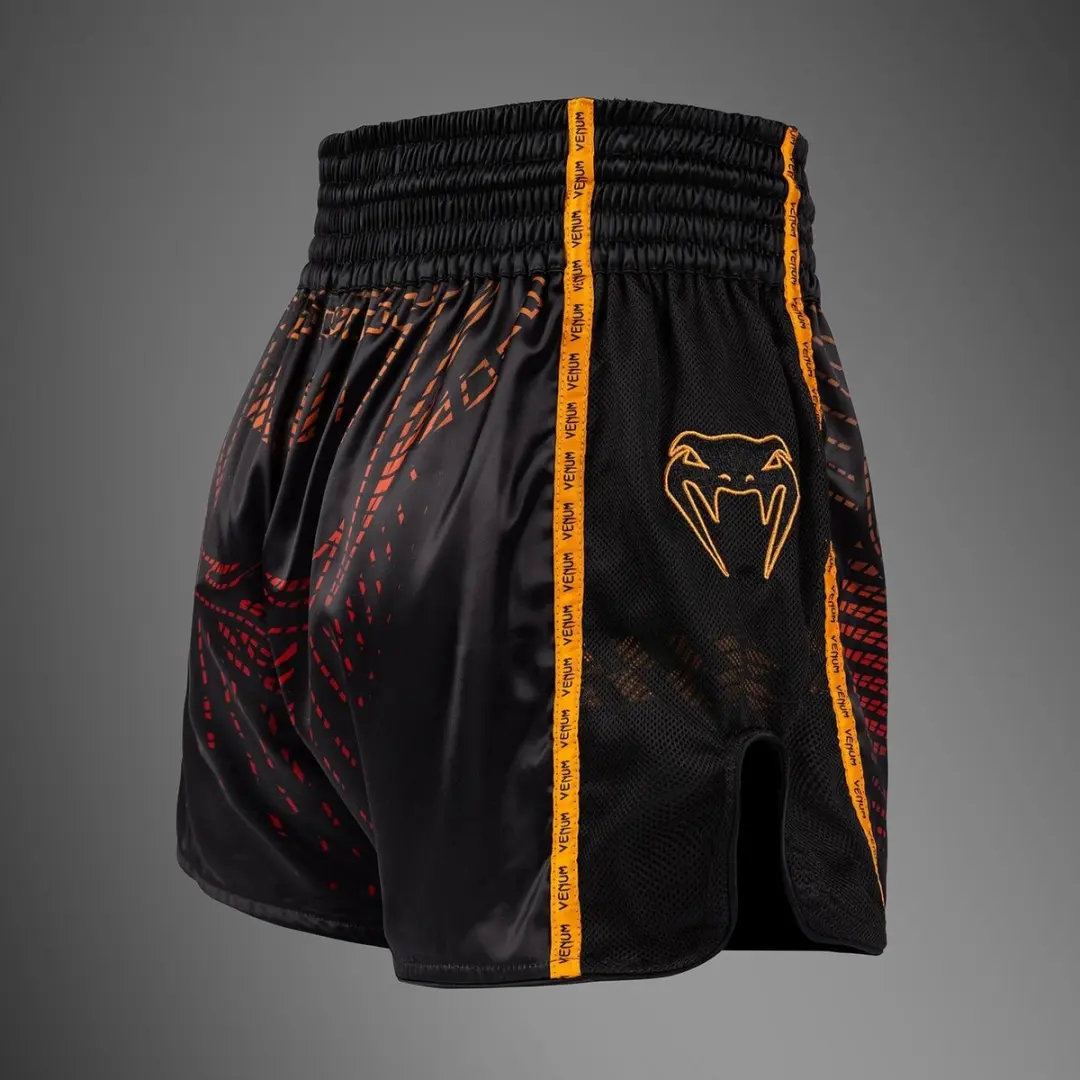 Venum Quetzal Fury Muay Thai Shorts - M - Zwart/Fury Rood/Mandarijn