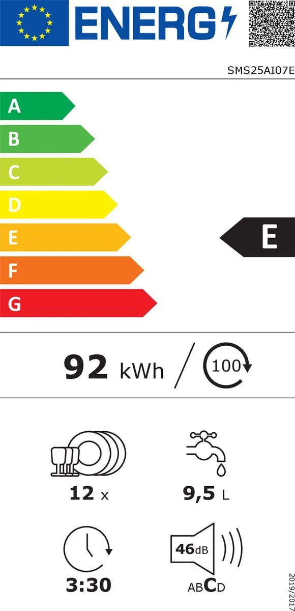 Bosch SMS25AI07E Vrijstaande Vaatwasser 12 Couverts - RVS