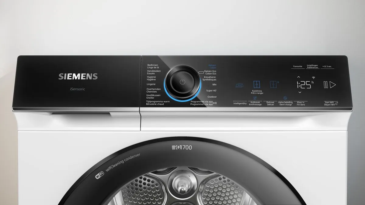 Siemens iQ700 WQ35B2BSFG Warmtepompdroger 8 kg - Wit - afbeelding 6 van 6