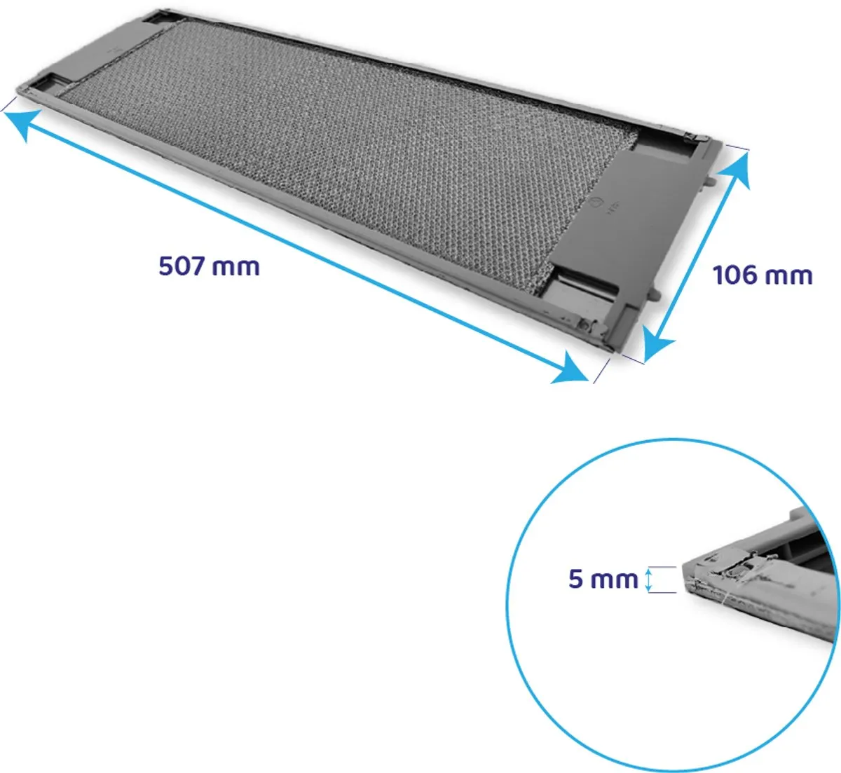 AEG Metaalfilter 507x160mm 50263849007 - Zilver