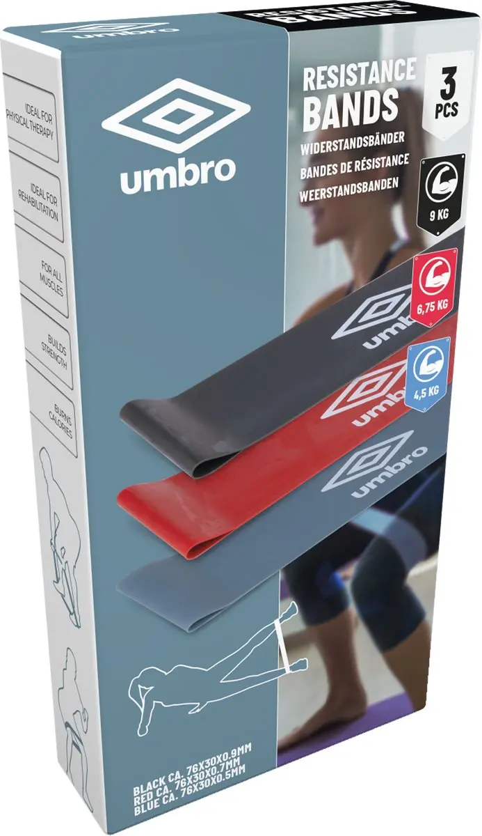 Umbro Weerstandsbanden Set 3 Stuks - 9/6,75/4,5 kg - 76x300mm