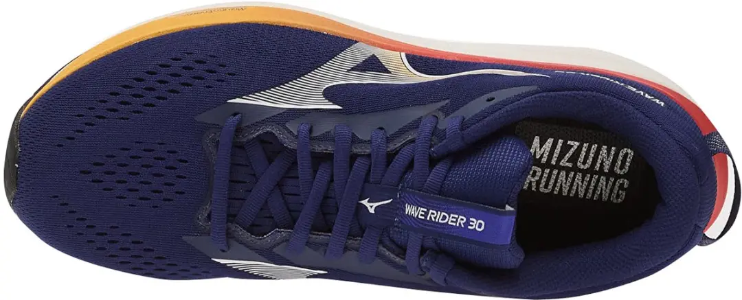 Mizuno Wave Rider 30 Heren Hardloopschoenen 45 - Donkerblauw/Paars/Oranje