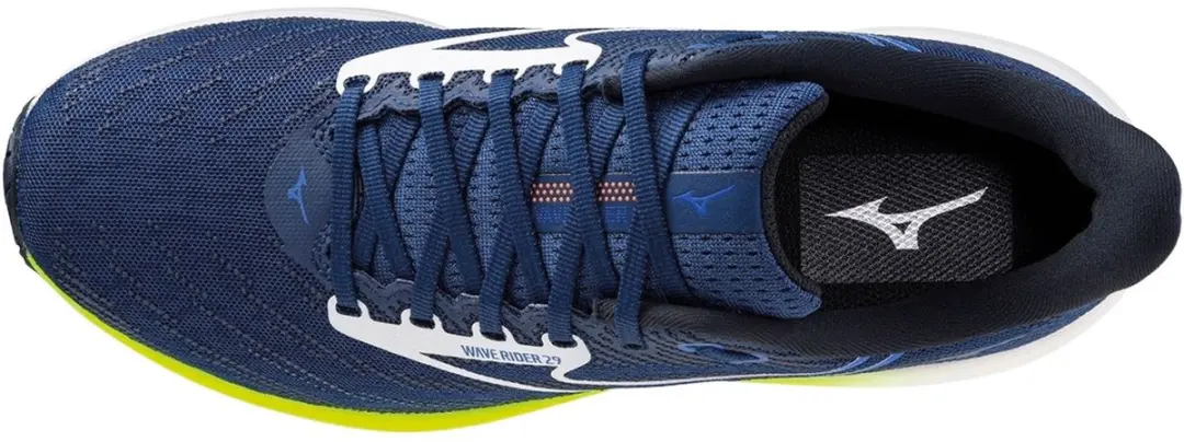 Mizuno Wave Rider 29 Heren Hardloopschoenen 47 - Donkerblauw/Wit/Geel