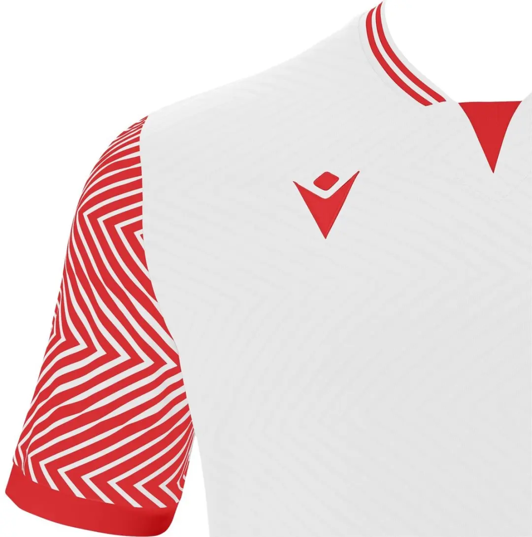 Macron Tureis Shirt Korte Mouw Heren - Wit/Rood L