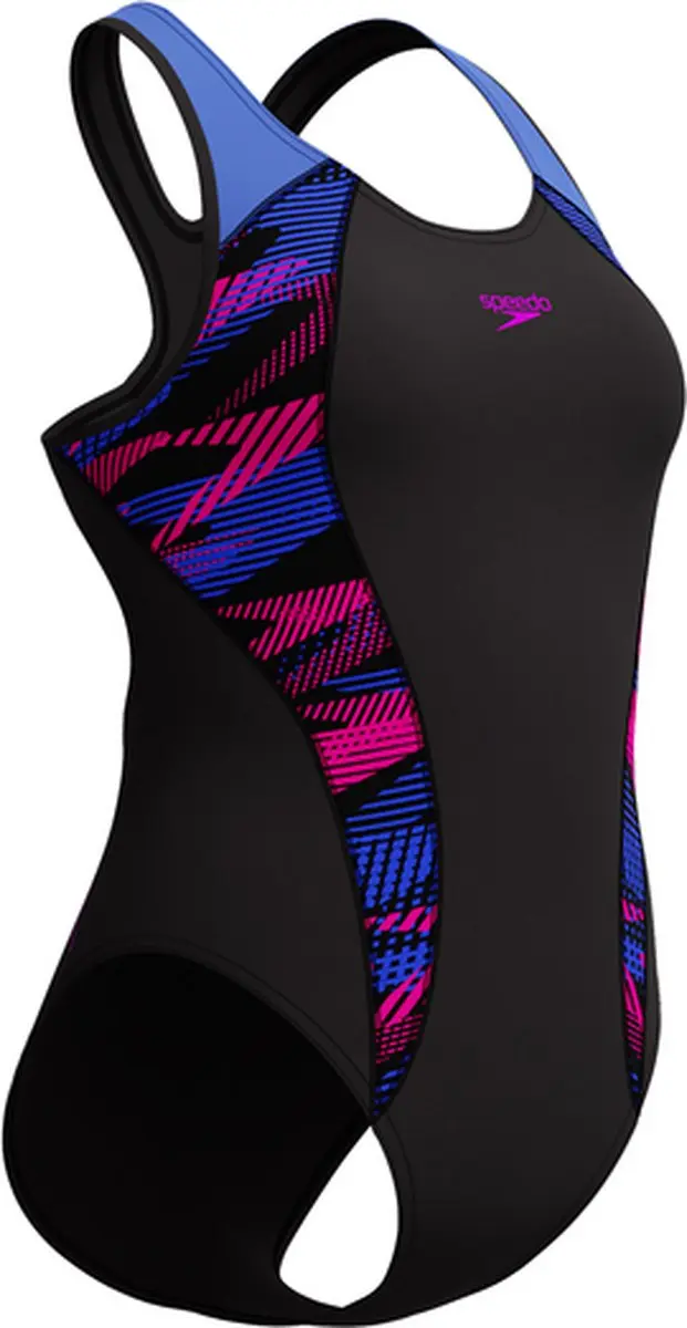 Speedo Placement Laneback Dames Sportbadpak - Zwart/Blauw