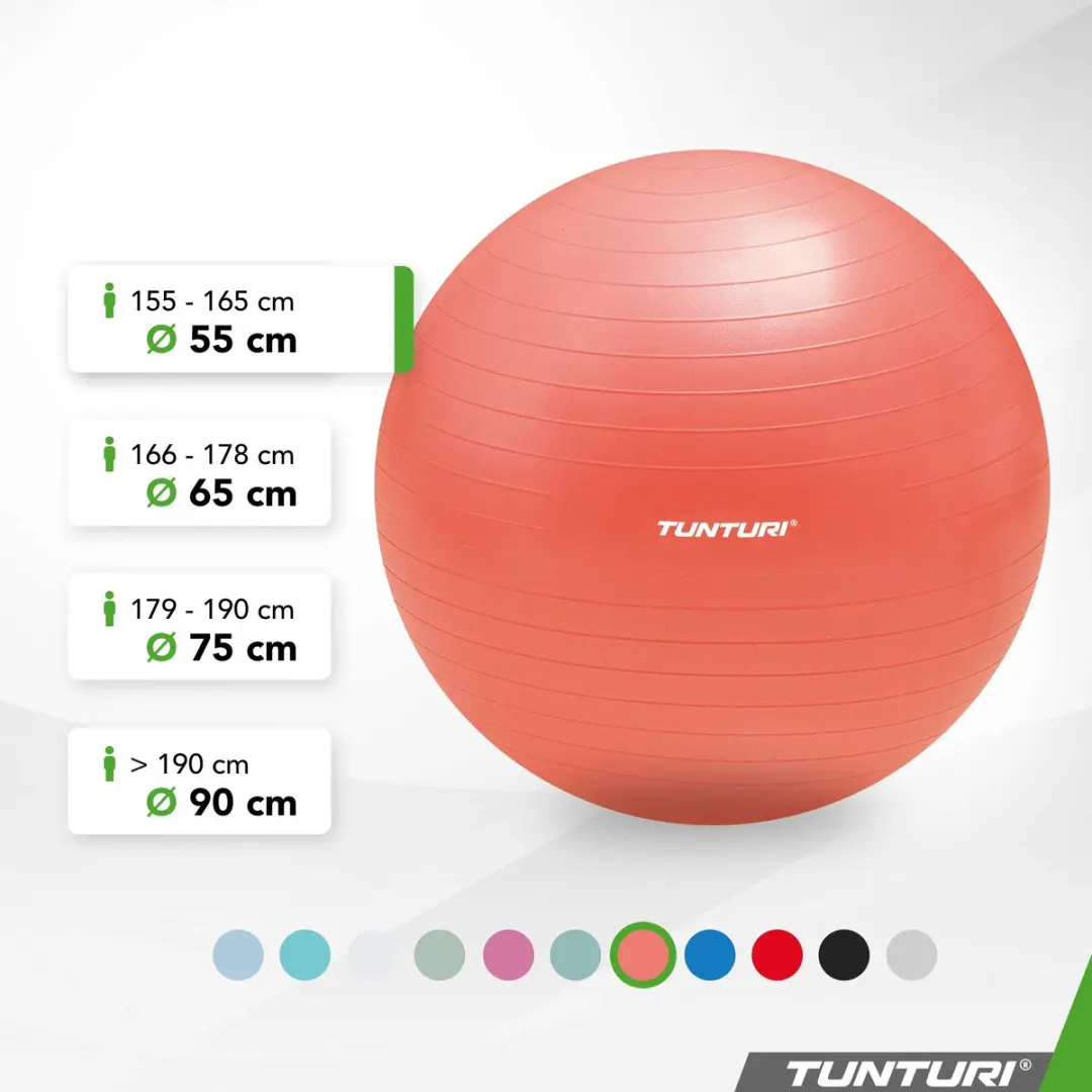 Tunturi Anti Burst Fitnessbal 55cm - 220kg - Rose Goud