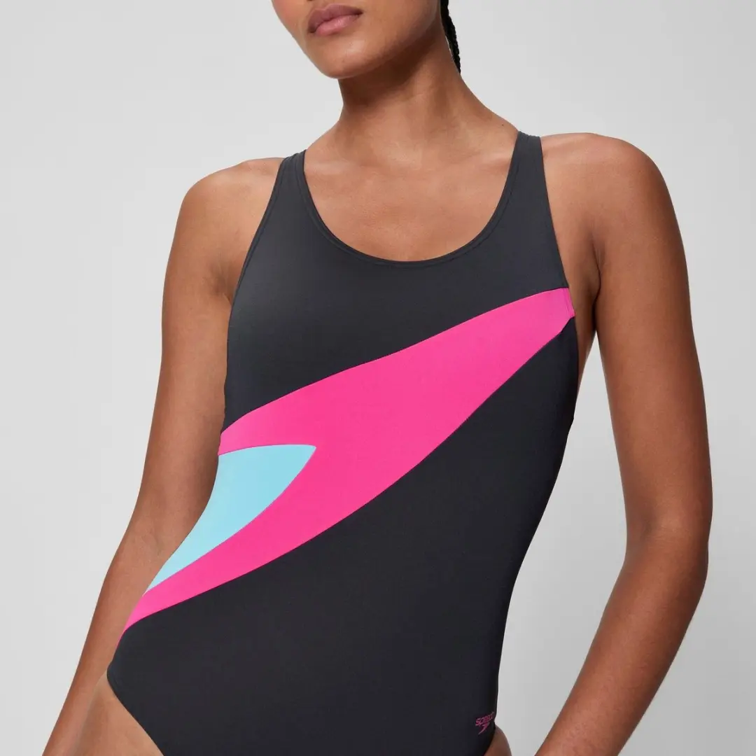 Speedo Hyperboom Butterfly Back Dames Sportbadpak - Zwart/Roze
