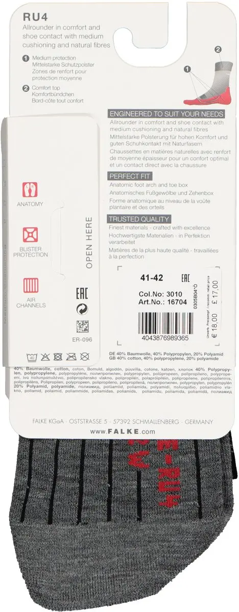Falke RU4 Anti-Blaar Hardloopsokken Dames - 37/38 - Zwart - afbeelding 6 van 6