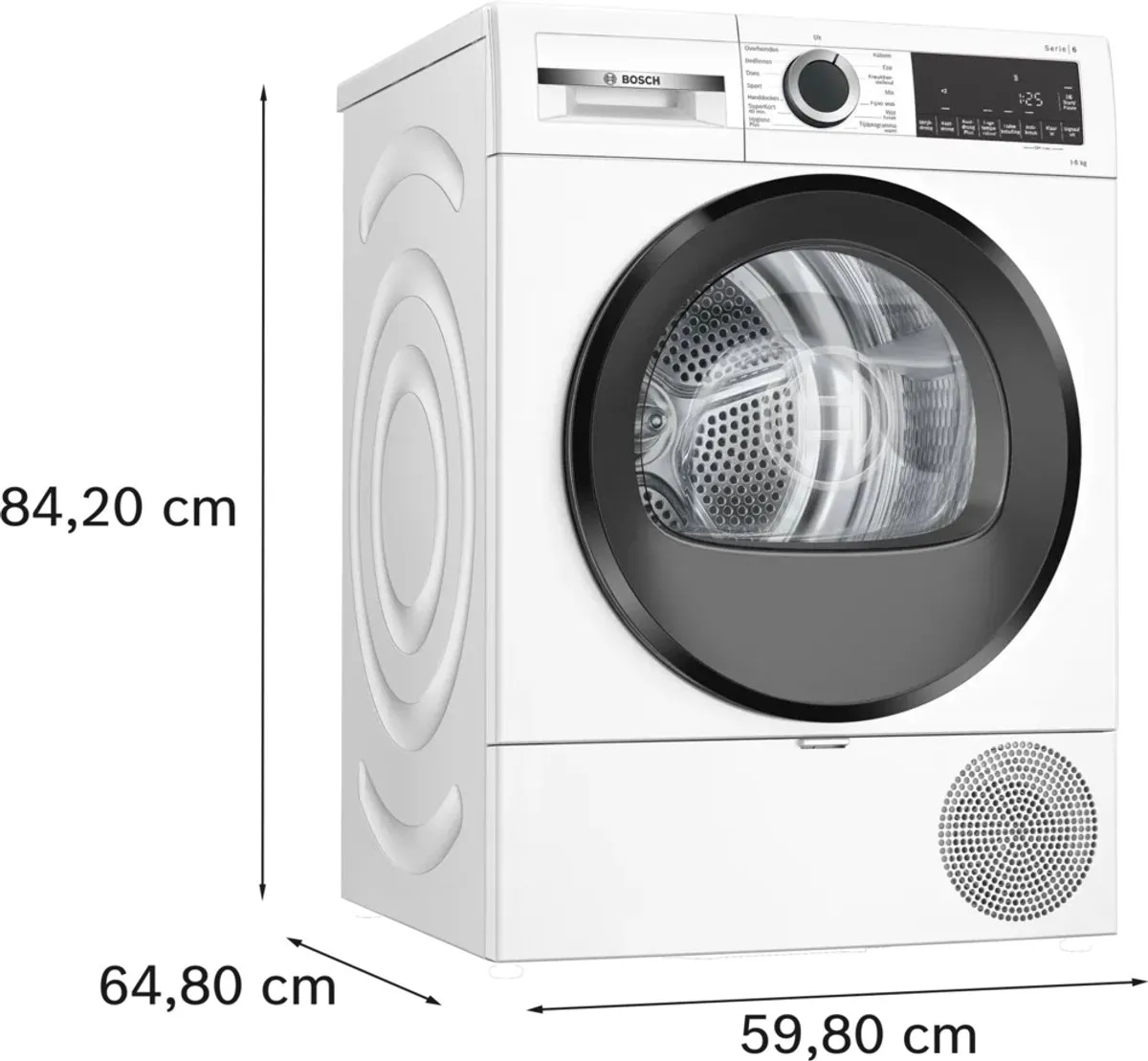 Bosch Serie 6 WQG133DMNL Warmtepompdroger 8 kg - Wit